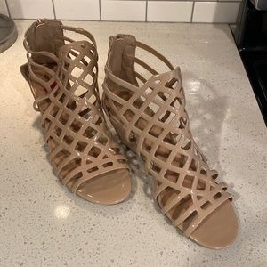 Material Girl Nude Wedges 7.5